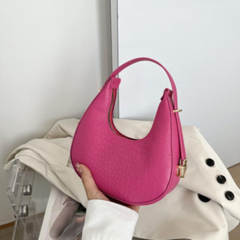 Luxury Alligator Pattern Shoulder Bag for Women Fashion PU Leather Underarm Handbag with Mini Purse