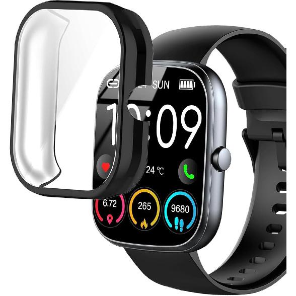 Compatible for uaue Smart Watch Case, Lamshaw Soft Slim TPU All Around Protective Shell Anti-Scratch Bumper Cover Case Compatible for uaue T60,