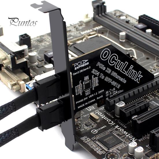 

Плата розширення Широко сумісна універсальна PCIE 4.0 x 8 з підтримкою Oculink Перетворення 2-портової карти розширення SFF-8639 U.2 SSD чорний