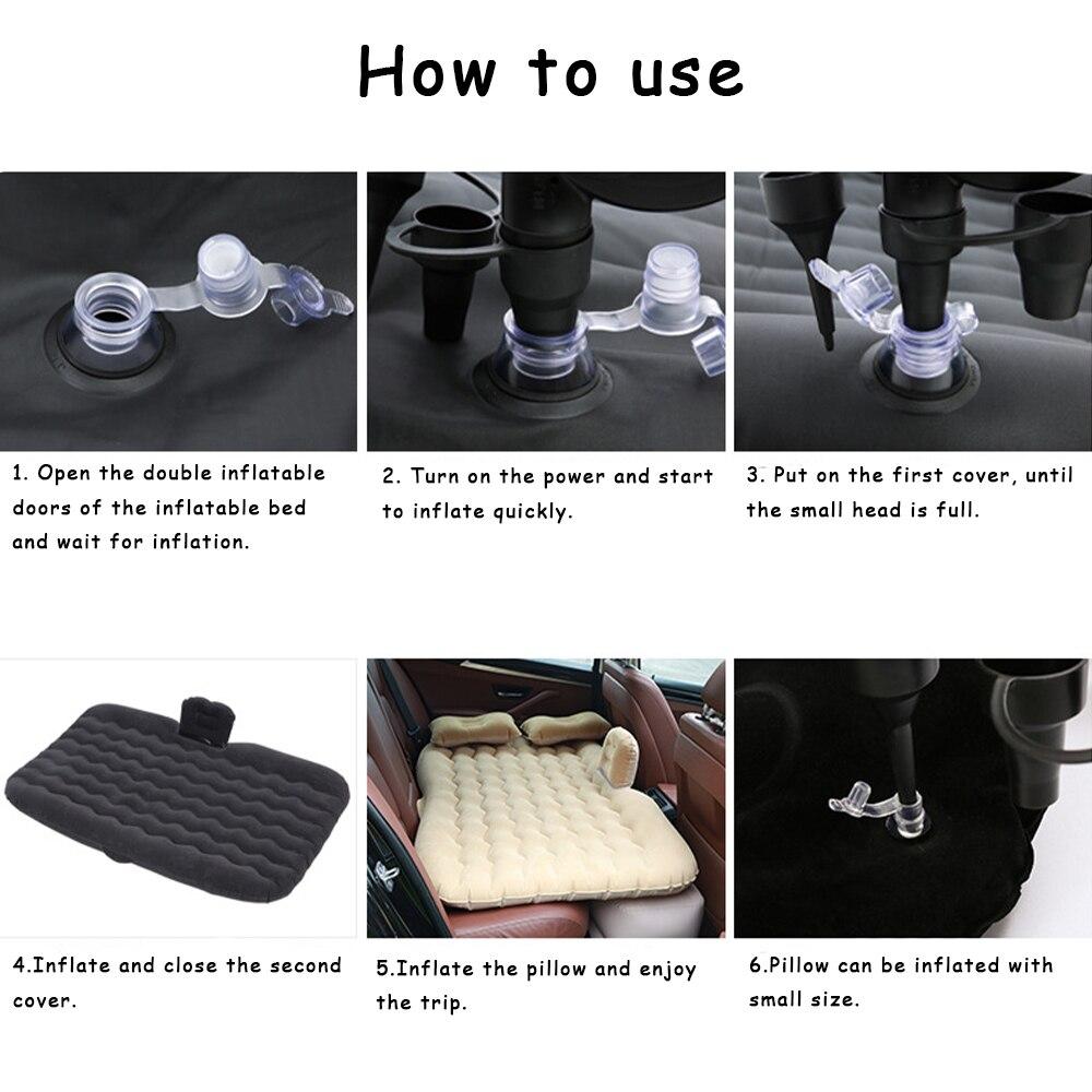1 set pat gonflabil universal de călătorie pentru mașină 80x130cm saltea pentru portbagaj pentru scaunul din spate automat pernă de aer pentru călătorie, camping, ieșire în familie