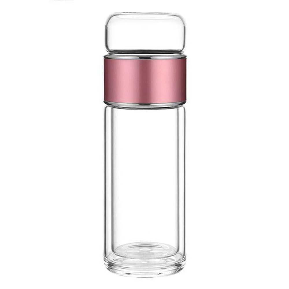 Borosilicate Glass 500ML Tea Bottle 304 Stainless Steel Handhold Portable Bottle School