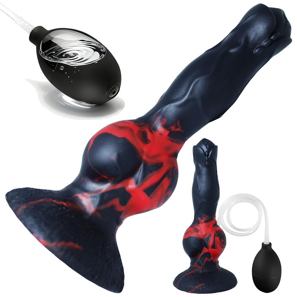 Liquid Silicone Ejaculating Anal Plug - Squirt Dildo for Men Women, Backdoor Realistic Adult Sex Toy with Pump
