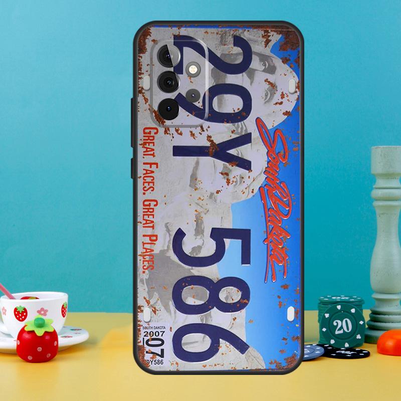Retro Funny License Plate Case For Samsung Galaxy A55 A56 A36 A54 A34 A14 A05 A16 A26 A12 A32 A52 A13 A33 A53 A15 A35