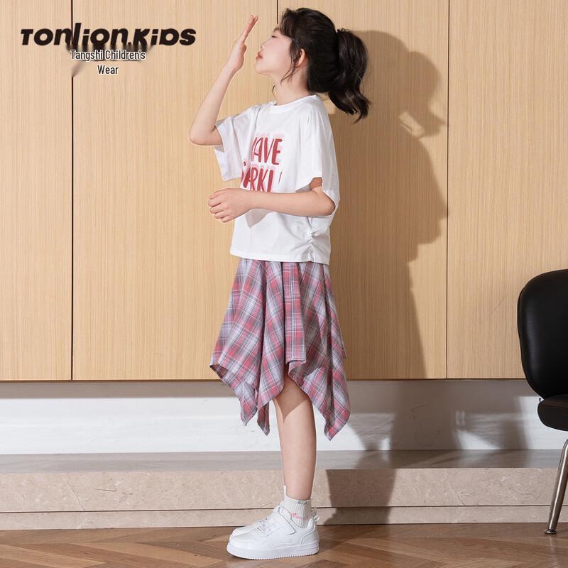 Tangshi Girls  2026 Summer Short Sleeve Top  Shorts Set 150