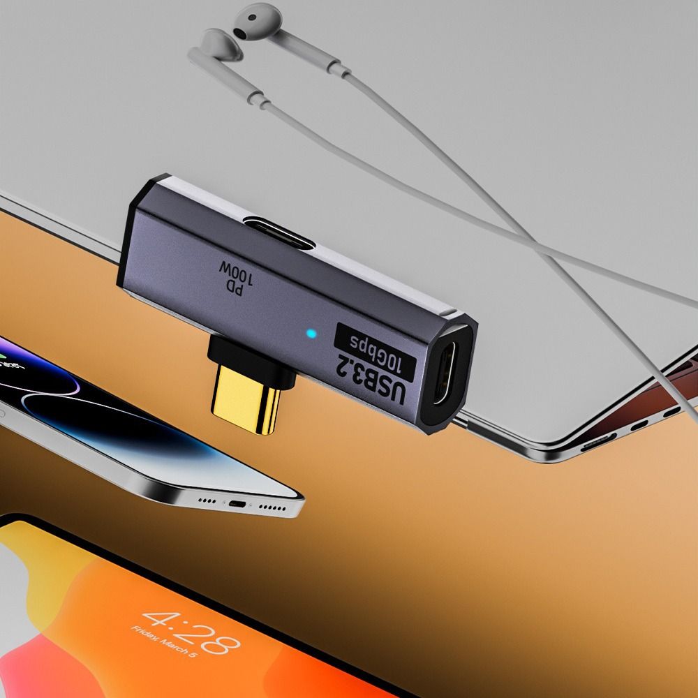 10Gbps Type-C Charging Converter PD 100W USB-C To USB 3.2 Adapter 2 In 1 OTG Splitter