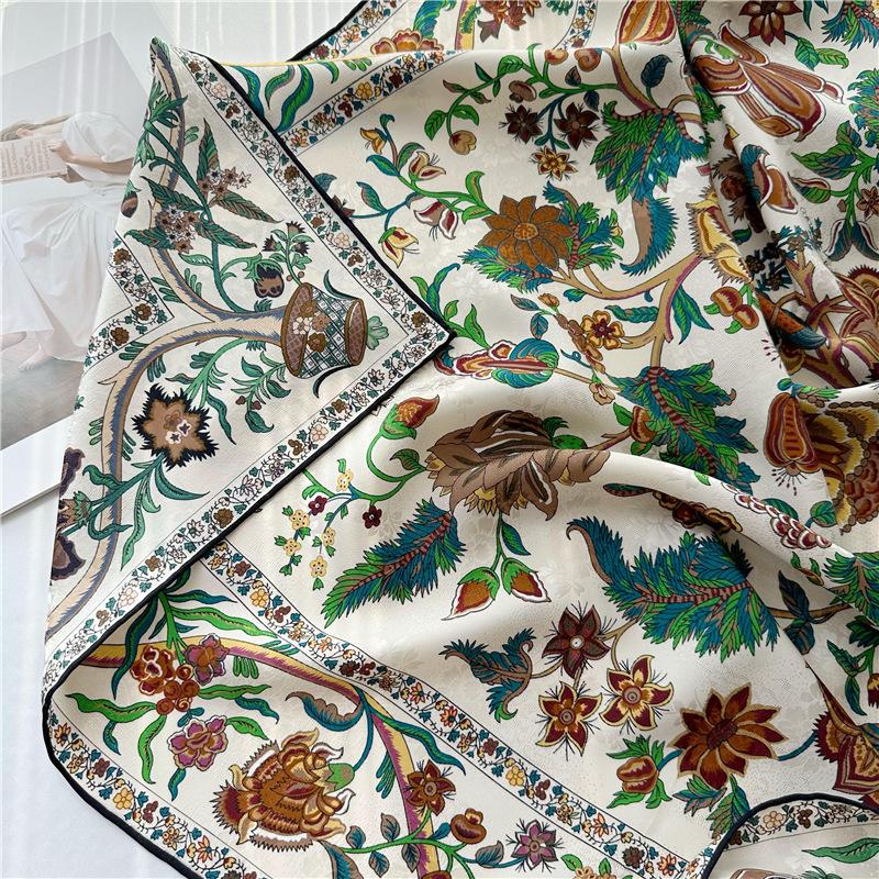 110*110cm oboustranný hedvábný šátek Dámský velkorysý šátek Mulberry Hedvábný šátek