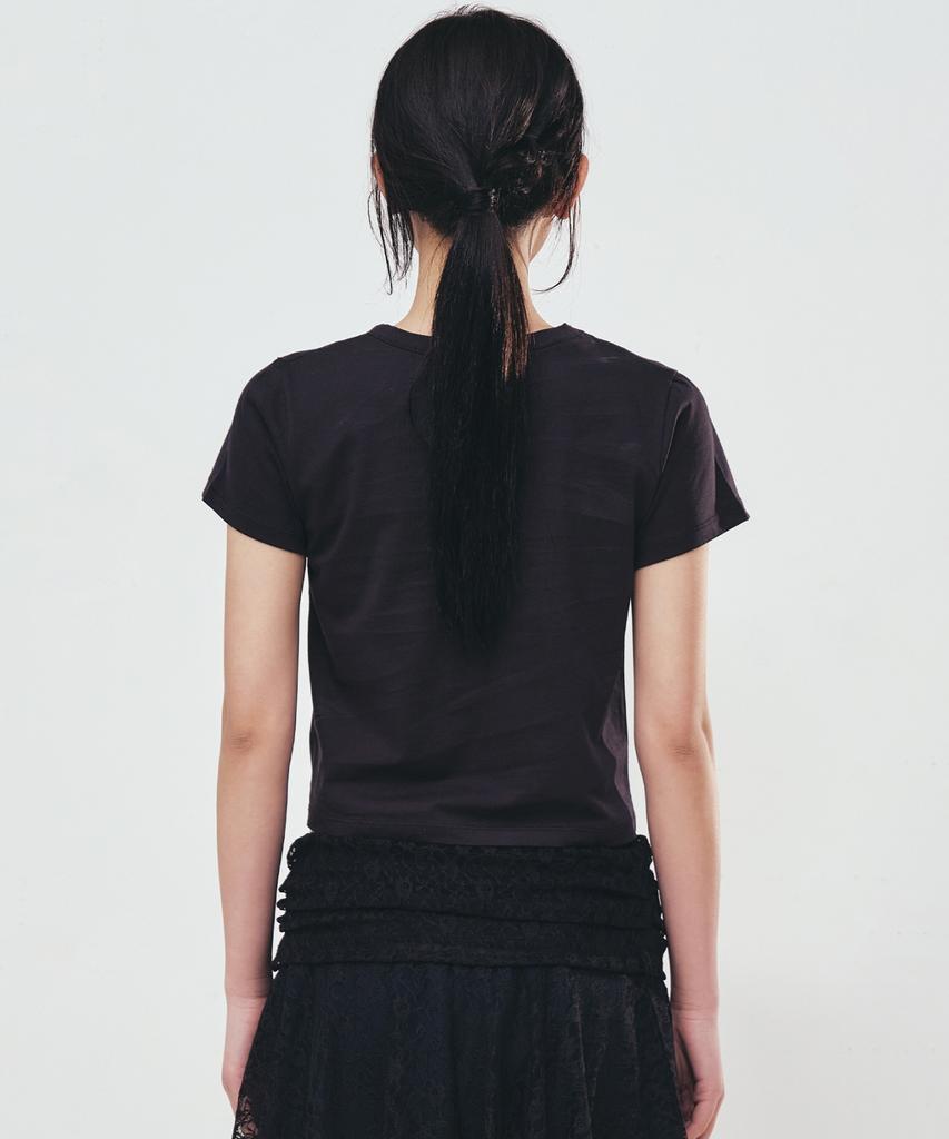 Nigaennikol Rose Signature Crop Top_Black White