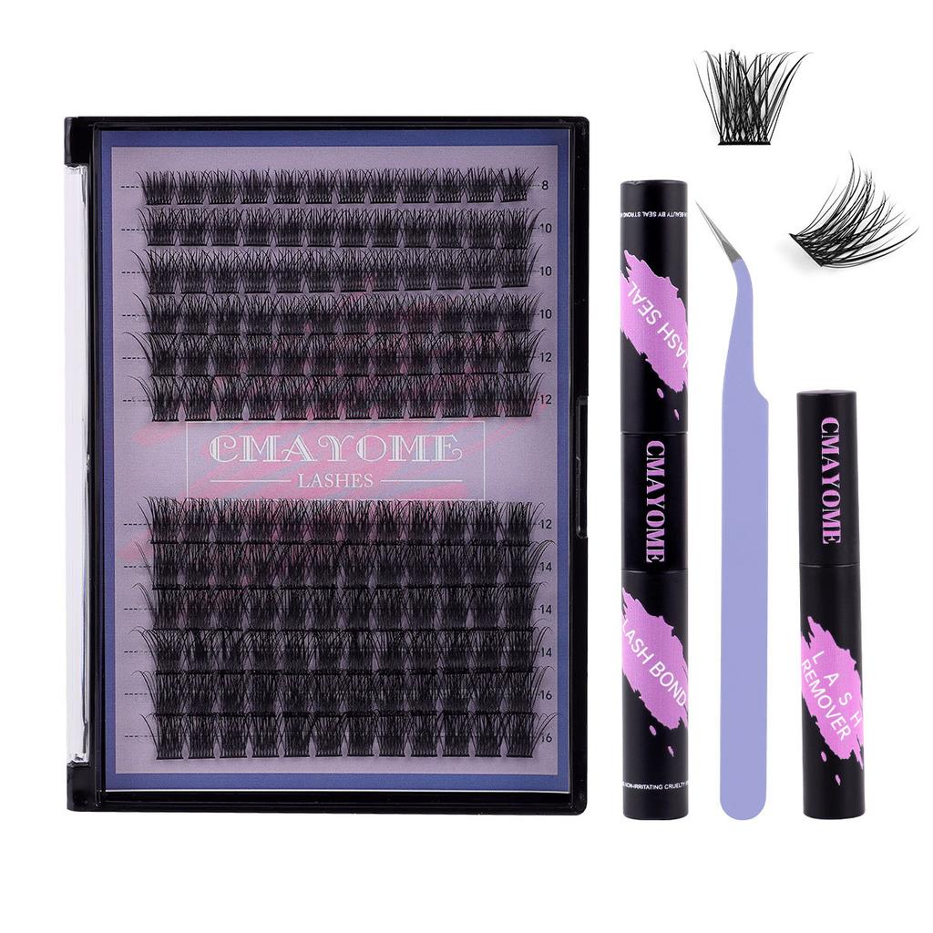 Single Cluster C Curl False Eyelashes Natural Thick Diy Segmented 10-16Mm Eyelashes