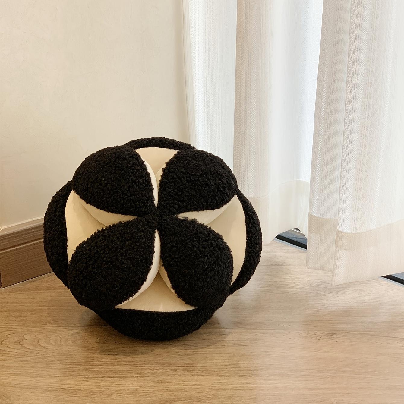 

1 шт. Плюшевая однотонная 3D подушка для дивана в форме ежа с наполнителем, современный, только ручная стирка, полиэстер, 200-250 г/м², многоцелевой домашний декор, чёрный