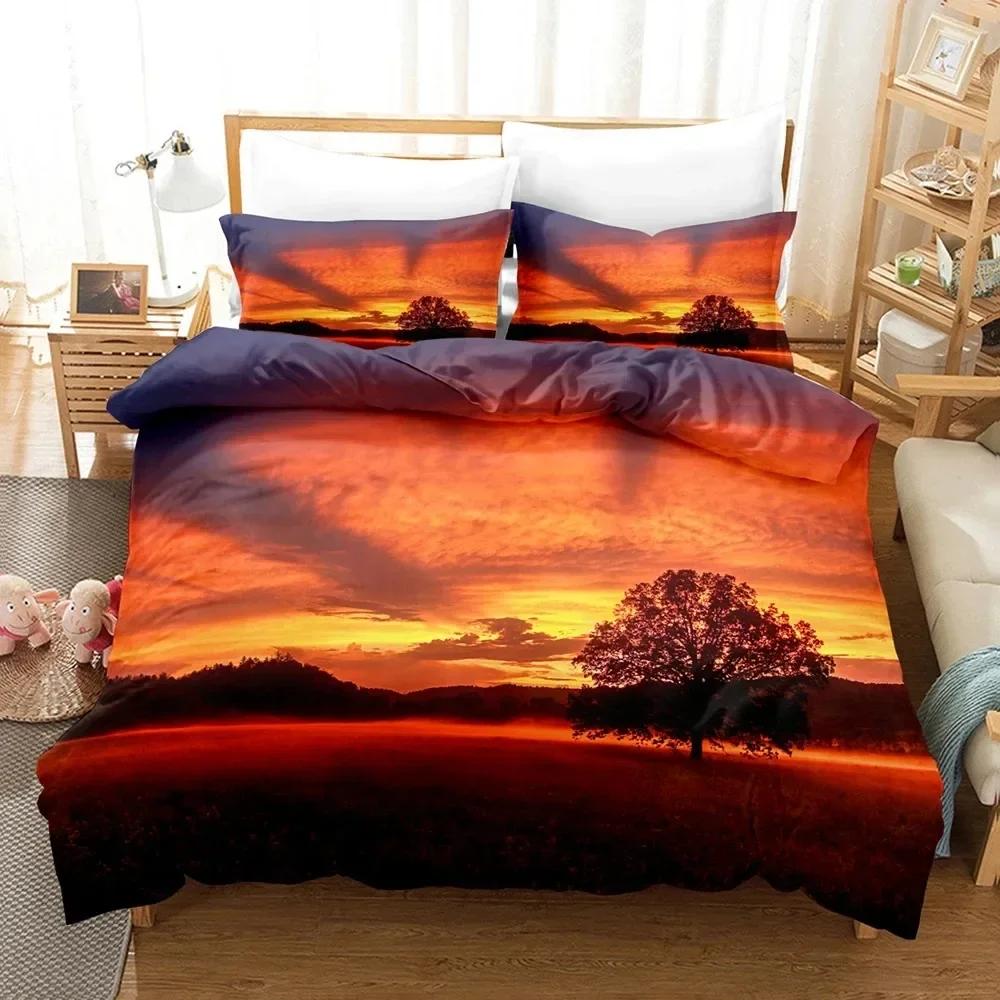 Goldon Sunset Set de lenjerie de pat Tropical Beach Holiday Set de cuvertură de pilota Set de cuverturi de pat pentru fete