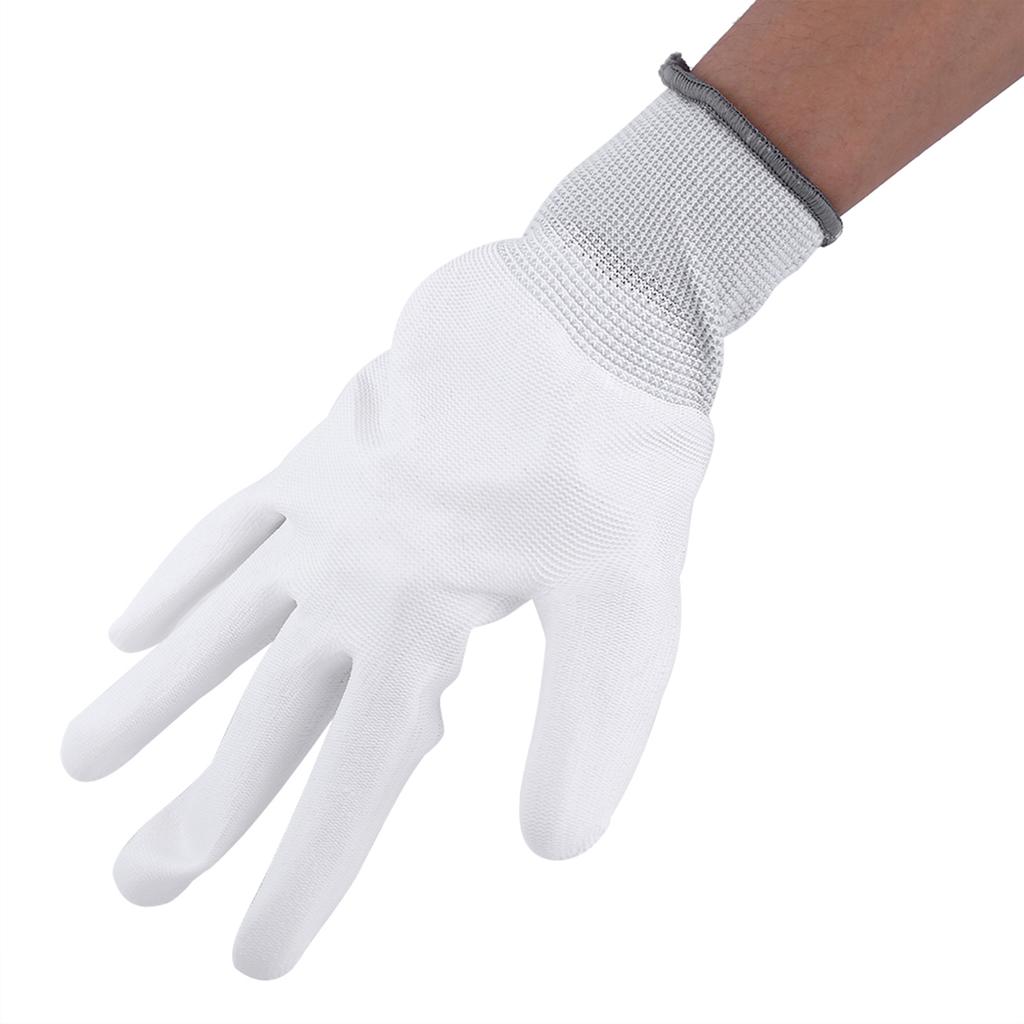 Anti Static Antiskid Glove PU Coated Palm Finger Part for PC Computer Phone (S)