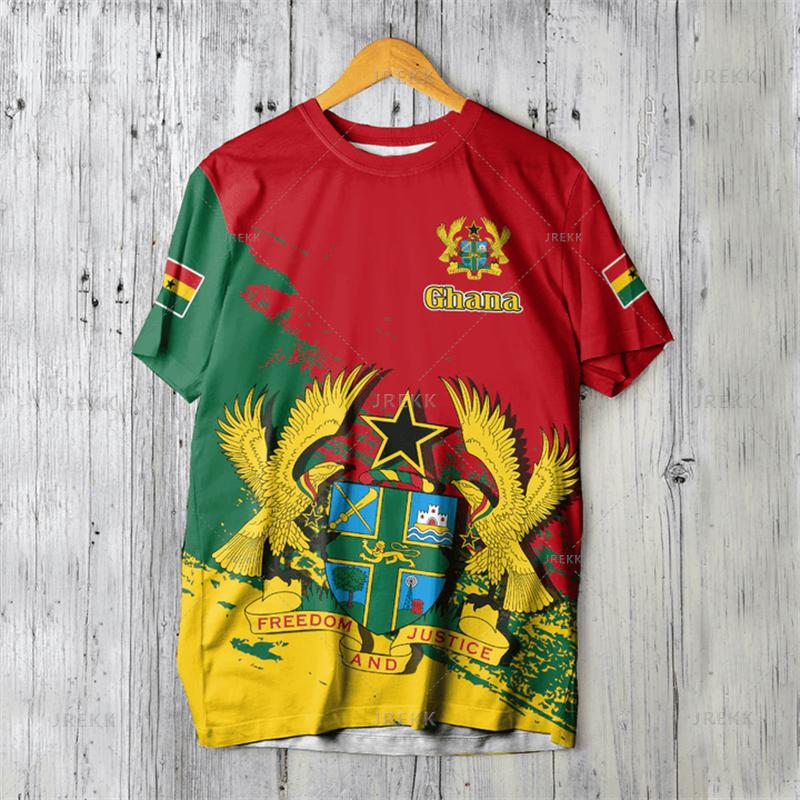 Ghana Nationa IndependenceDay 3D Printed T Shirt The Republic-of Ghana Emblem Flag Graphic Tee-shirts For Men Mens Clothing Tops