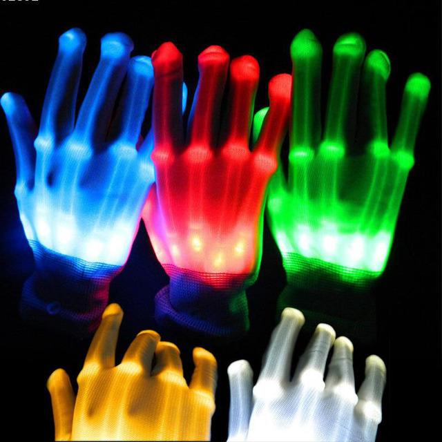 

1Pcs Christmas Music Concert LED Luminous Gloves Lighting Flashing Finger Glow Flash Colorful Dancing Club Props Party as picture show#0
