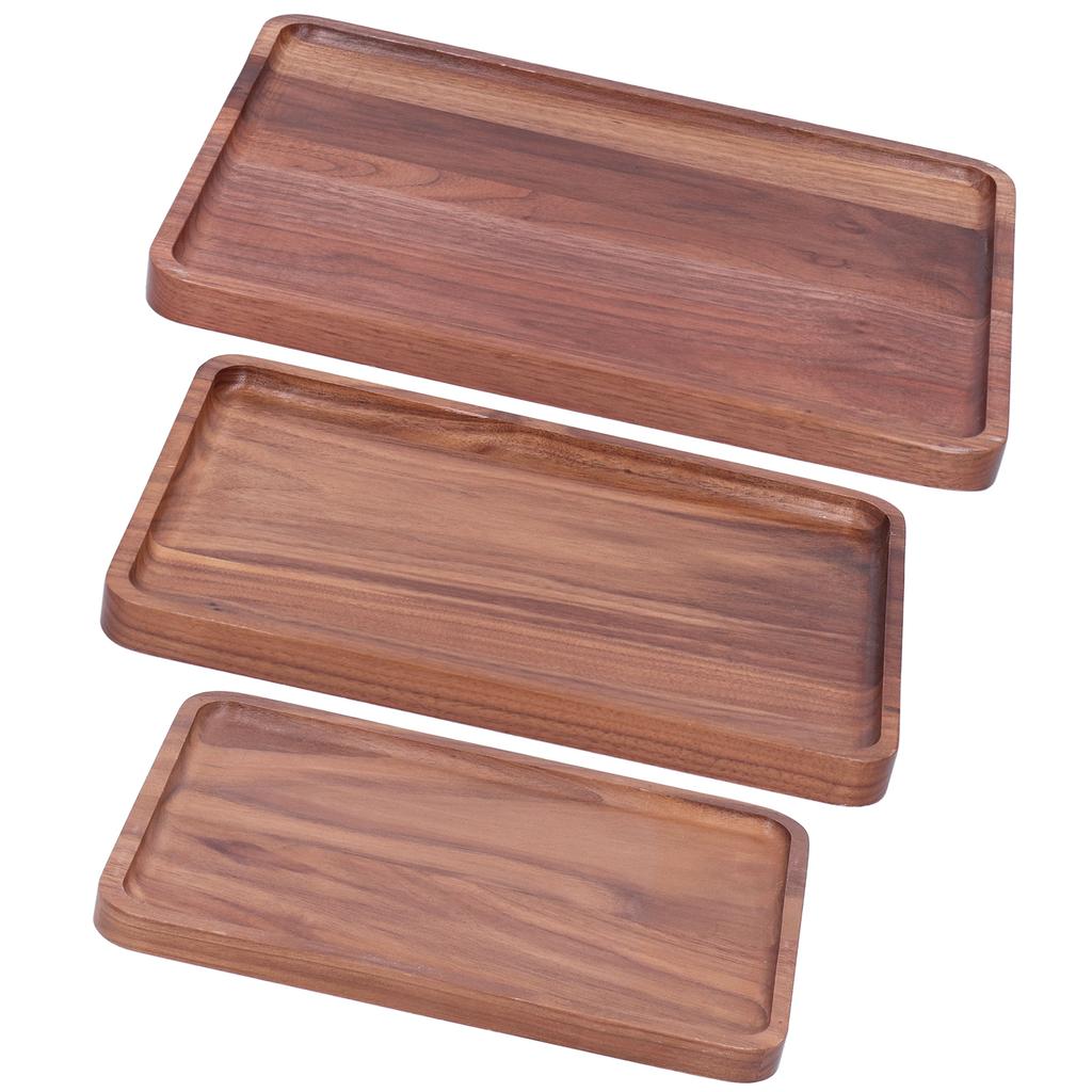 Walnut Service Plate Square Decoration Fruit Food Dessert Plate Tray Wooden BBQ Plate