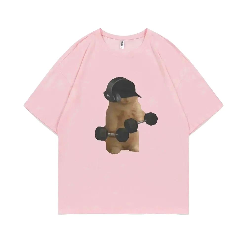 Grappige Gym Kat Meme Bedrukt T-shirt Sam Sulek Fitness Pump Cover Memes T-shirts Vrouwen Casual T-shirt Zomerkleding