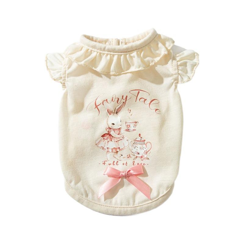 New spring and summer thin cat clothes, fungus lace flying sleeve vest, kittens, puppies, hairless cats, pet clothes