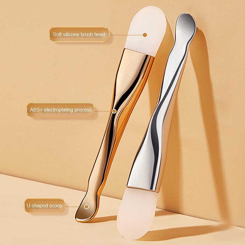 Double Head Silicone Facial Mask Brush F Ace Cleaning Scraper Daub Type Mud Film Special Brush Beauty Tool