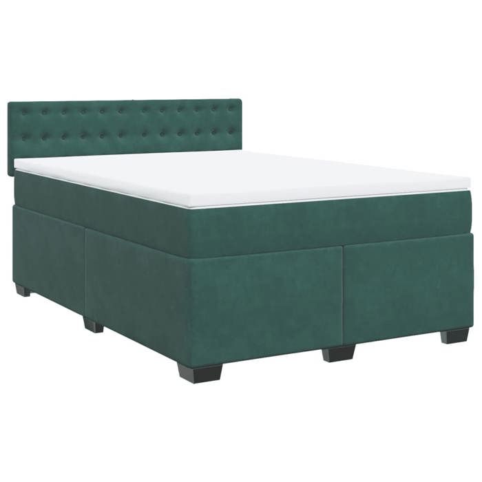 VidaXL Sommier à lattes de lit et matelas Vert foncé 160x200cm Velours 3286369