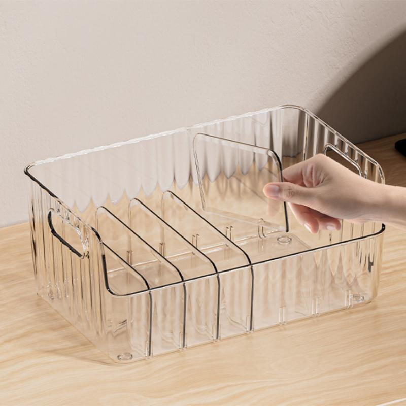 1pc Storage Box Bin Plastic Food Storage Organizer Tapes, Books, Seasoning Bags Storage Boxes Partitions Refrigerator Organizer