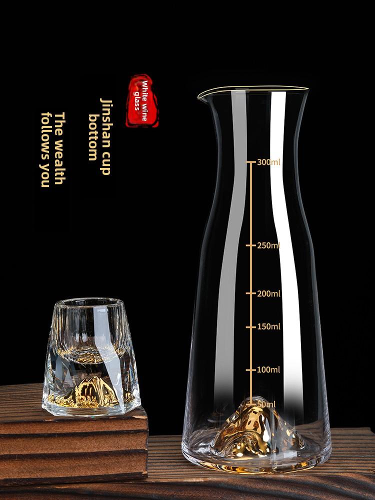 Creative Diamond Jinshan White wine Cup set home gold leaf crystal glass wine divider small mouth wine cup gift box for birthday