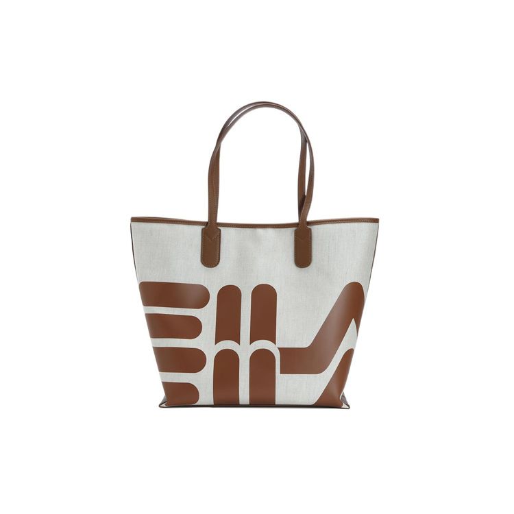 FILA Heritage Series Fashion Casual Large Capacity Portable Commuter PU Tote Bag Shopping Bag Shoulder Handbag Women tote bags F13W328167FWT Beige/Brown