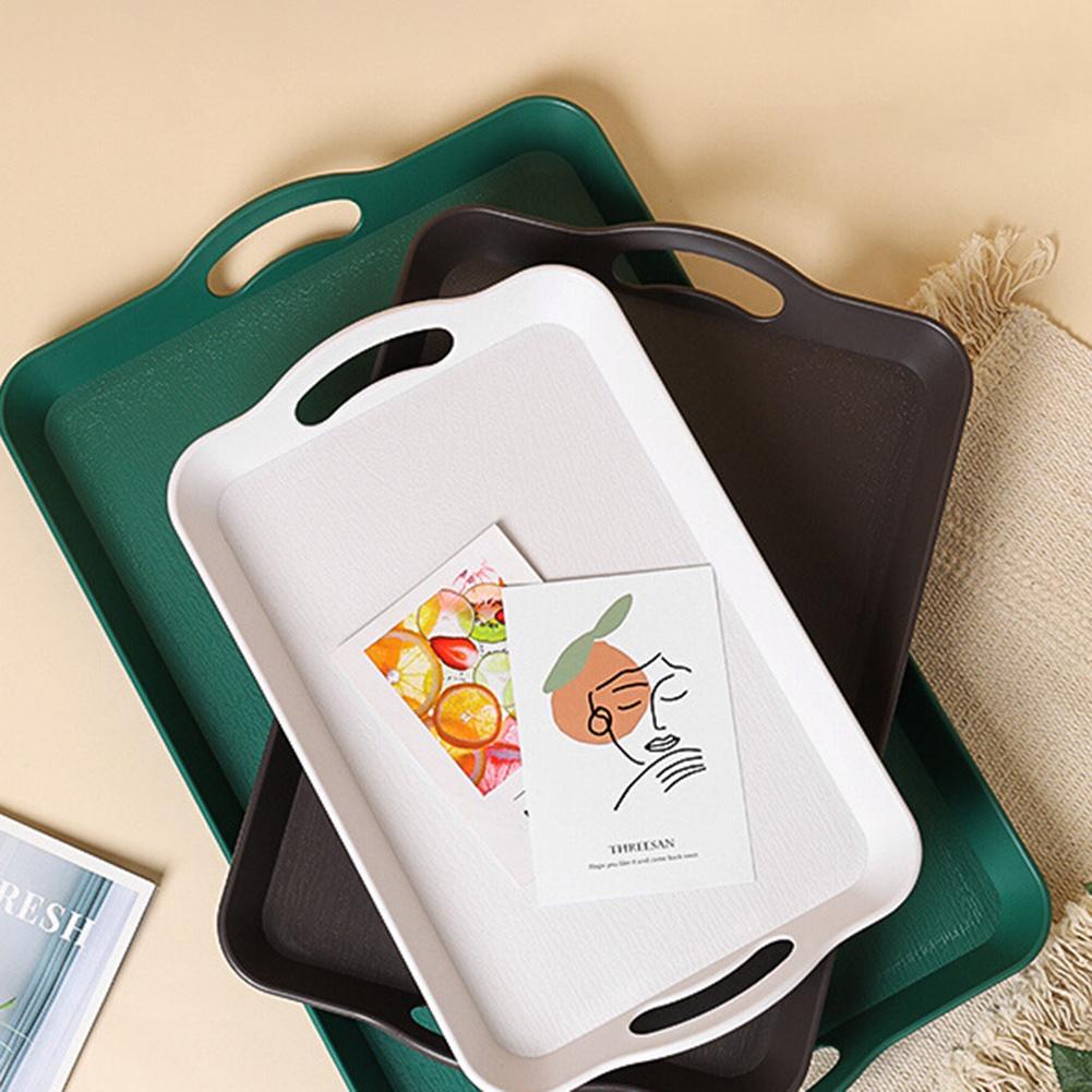 Obdélníkové plastové servírovací podnosy s držadly Víceúčelový protiskluzový stohovatelný podnos na jídlo na párty