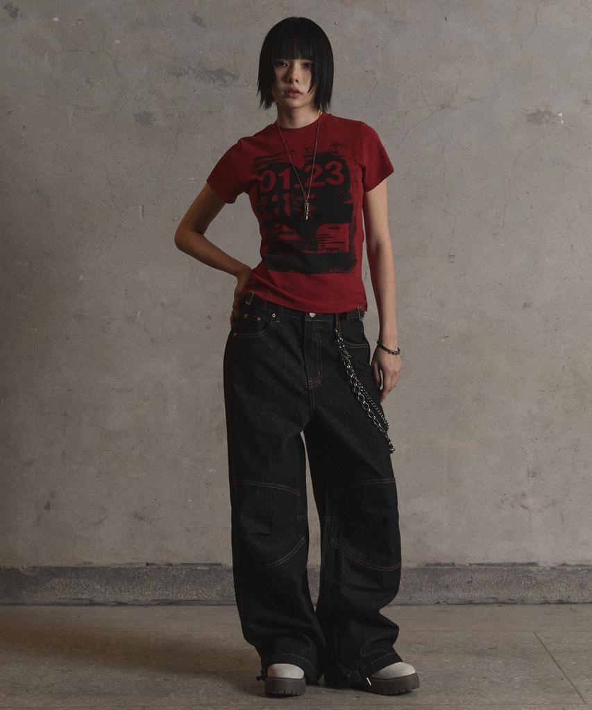 Garter Gallery Vintage Heart Crop T-Shirts_Red