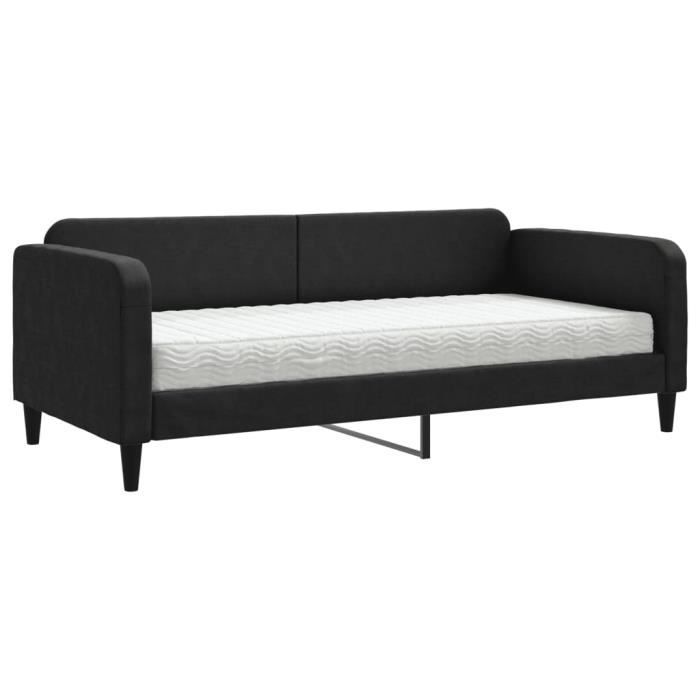 VidaXL Daybed with Mattress Black 90x190 Cm Fabric 3196810