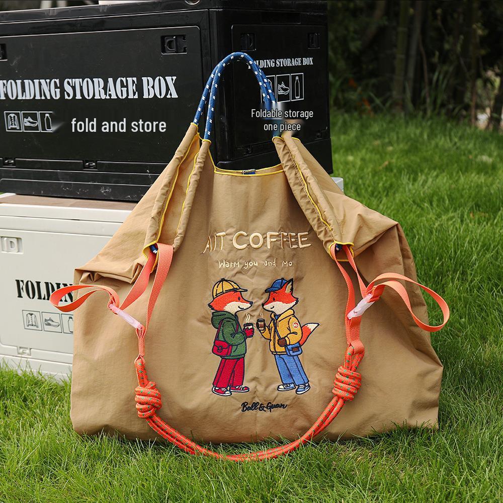 Versatile Cartoon Canvas Bag: Cute Waterproof Tote, Shoulder, and Crossbody Bag for Shopping and Going Out. Eco-Friendly.