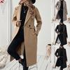 Płaszcz Trench Damski z Kołnierzem Lapel Wiatrówka Dopasowane Ubrania Femme Luźny Płaszcz Wełniany Pasek Płaszcz Odzież Wierzchnia