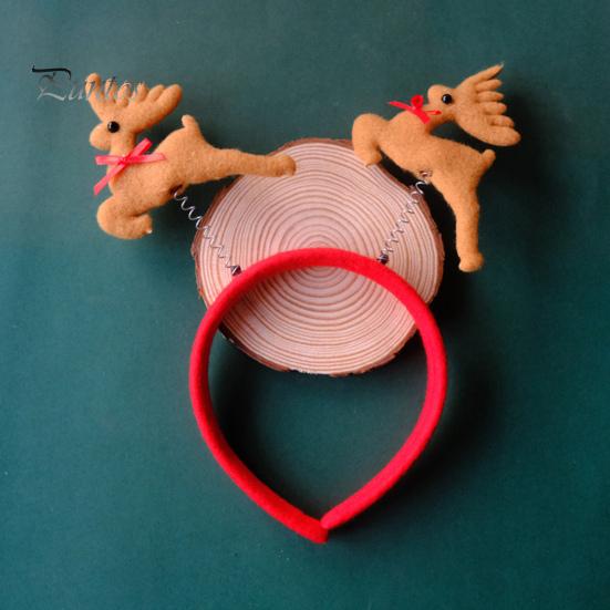 

2 шт., рождественские повязки на голову, привлекательные классические оленьи рога, праздничный обруч в форме Санта-Клауса для женщин и девочек