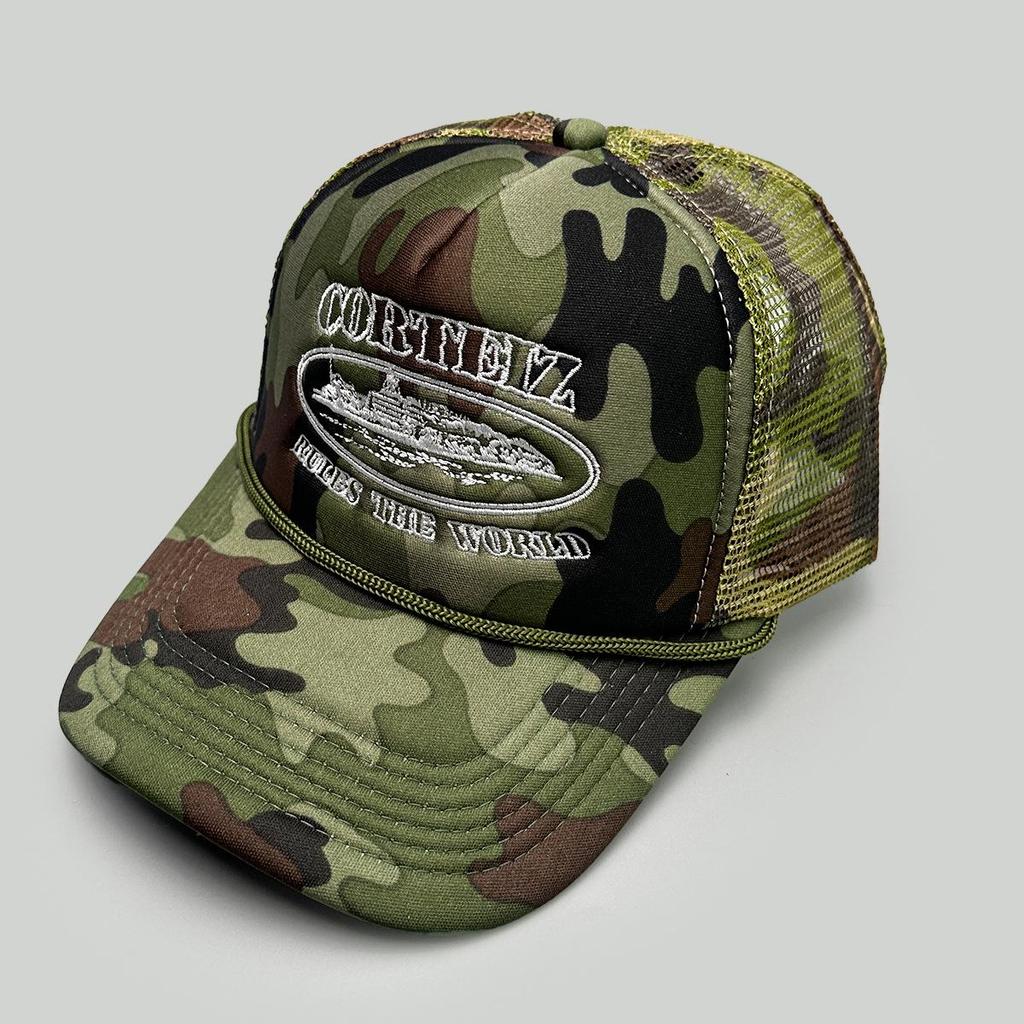 Neue Pentagramm-Stickerei Baseballkappe - Unisex Sonnenschutz Trucker-Hut mit Netzrückseite