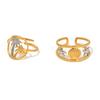 18K Gold-Plated Stainless Steel Rings Waterproof Minimalist Party Gift Coconut Tree Starfish Shell Ring ,For Vacation,Waterfront