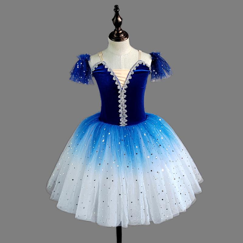 Children's Gradient Sequin Ballet Performance Tutu Skirt
