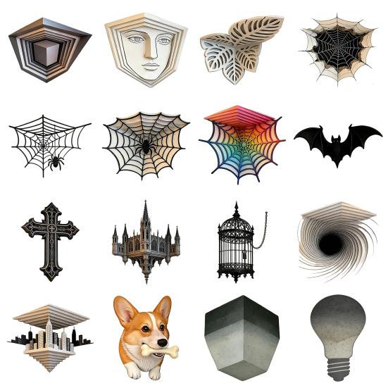 2 Pcs 3D Optical Illusion Corner Wall Decal Removable Peel And Stick Graphic Wall Art for Living Room Bedroom Home Decor