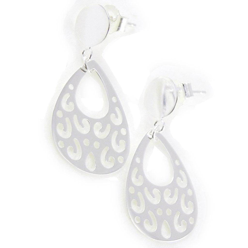 Les Trésors De Lily [G3416] - Silberne 'Choreographie'-Ohrringe - 26x14 mm