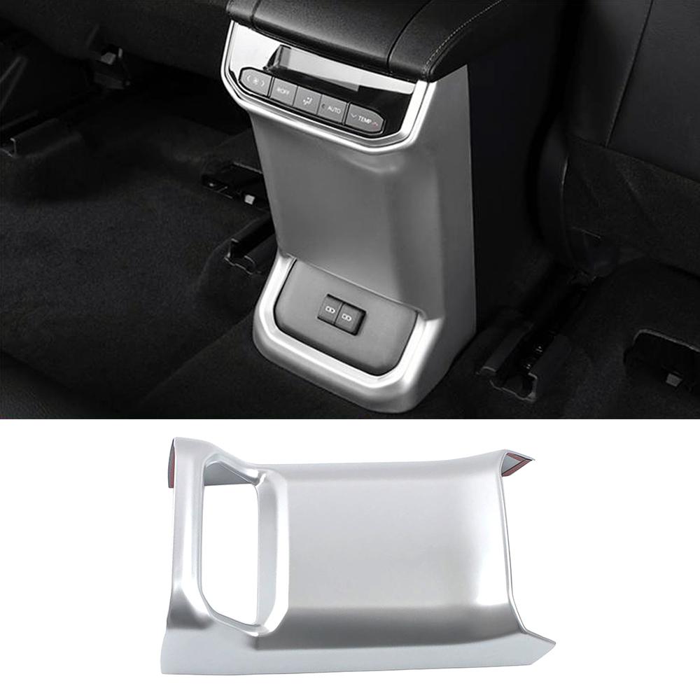 For Toyota Highlander XU70 2024 Car Center Console Seat Armrest Box Rear Protector Cover Anti Kick Carbon Fiber Wood Grain Color