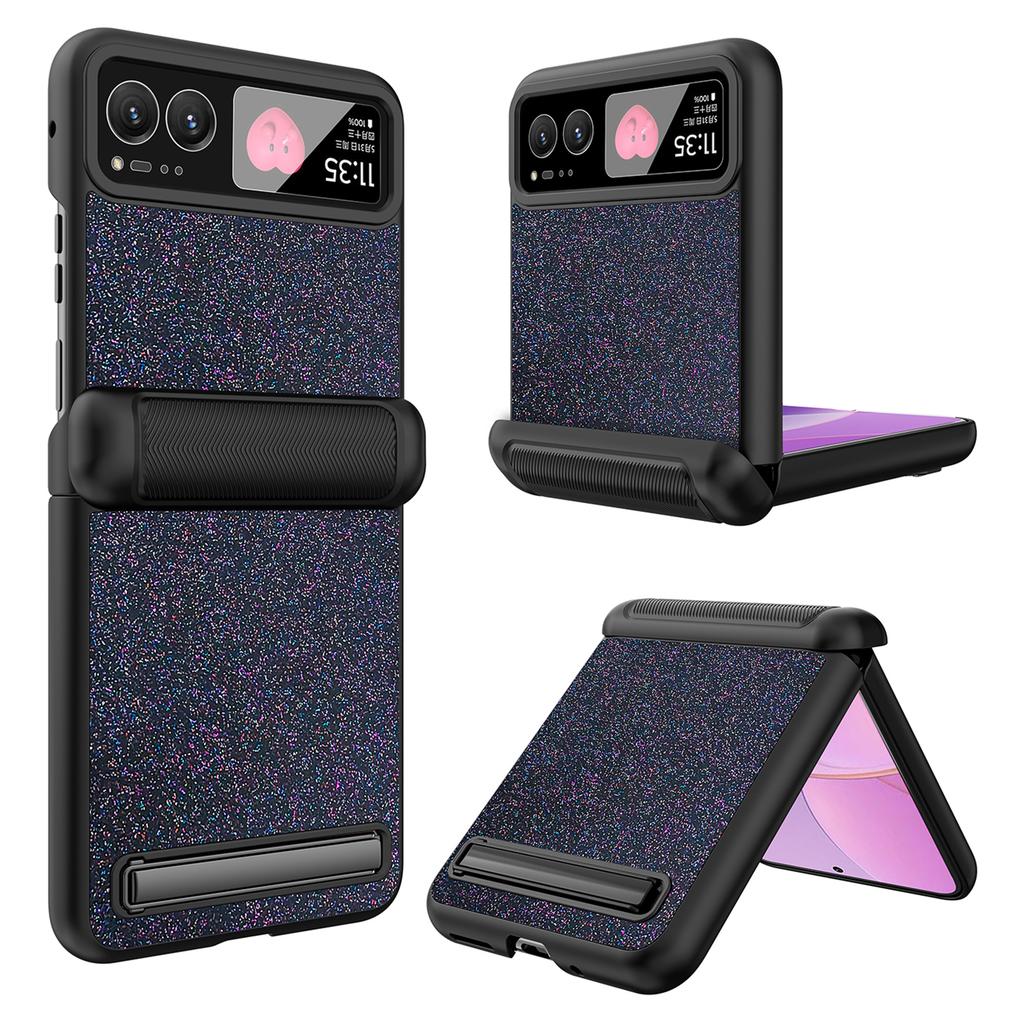Pentru Motorola Razr 40 5G Kickstand Protectie cu balamale pentru carcasa telefonului cu folie pentru ecranul spate