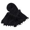 Daily Wear Hijab Scarf for Women Cotton Scarves Head Cover Shawl Wrap with Ruffled Trim for Religious Formal Occasion