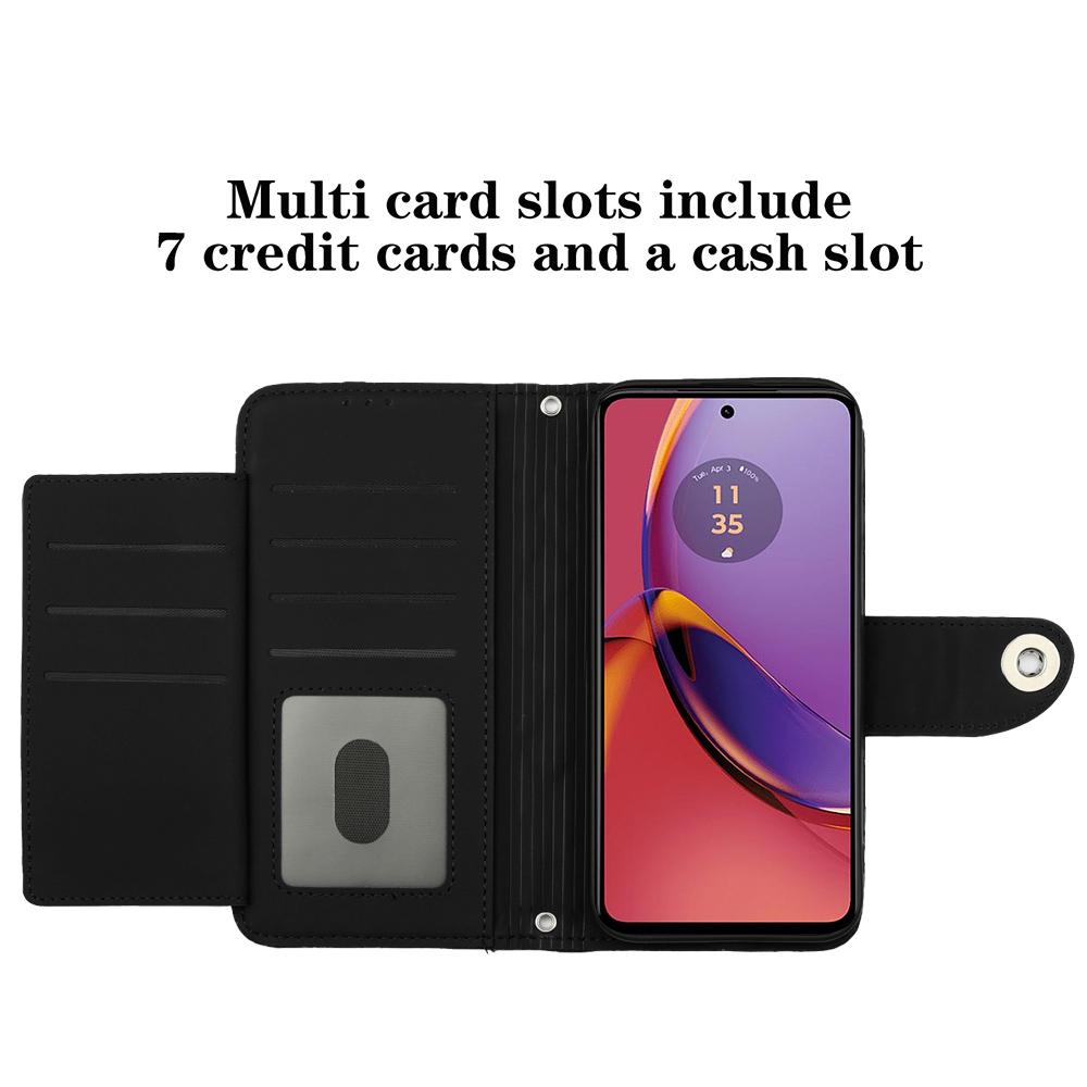 6-Color PU Leather Diamond Check-Patterned Wrist Strap Wallet Phone Case for Motorola Moto E13,E20,E30,E40,Moto G,Moto G Play,G04,G05,G13,G23,G53...