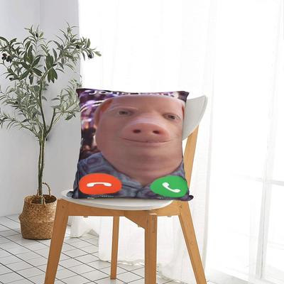 John Pork Is Calling Pillow Cover  Funny Pillow Case For Couch Sofa Bedroom Graphic Pillowcases Birthday Gift