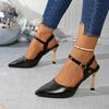 Fashion 2025 New Summer Trend Stiletto Sandals Women Fashion Pointy Shallow Mouth One Line Buckle Non-slip Wear-resistant High Heels