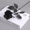 Gothic Black Rose Artificial Silk Flower Bouquet For Wedding Photography Decor