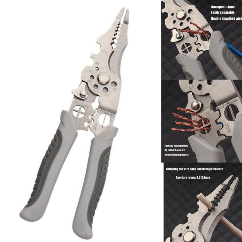 Crimper Cable Cutter Adjustable Automatic Wire Stripper Multifunctional Stripping Crimping Pliers Terminal Hand Tool