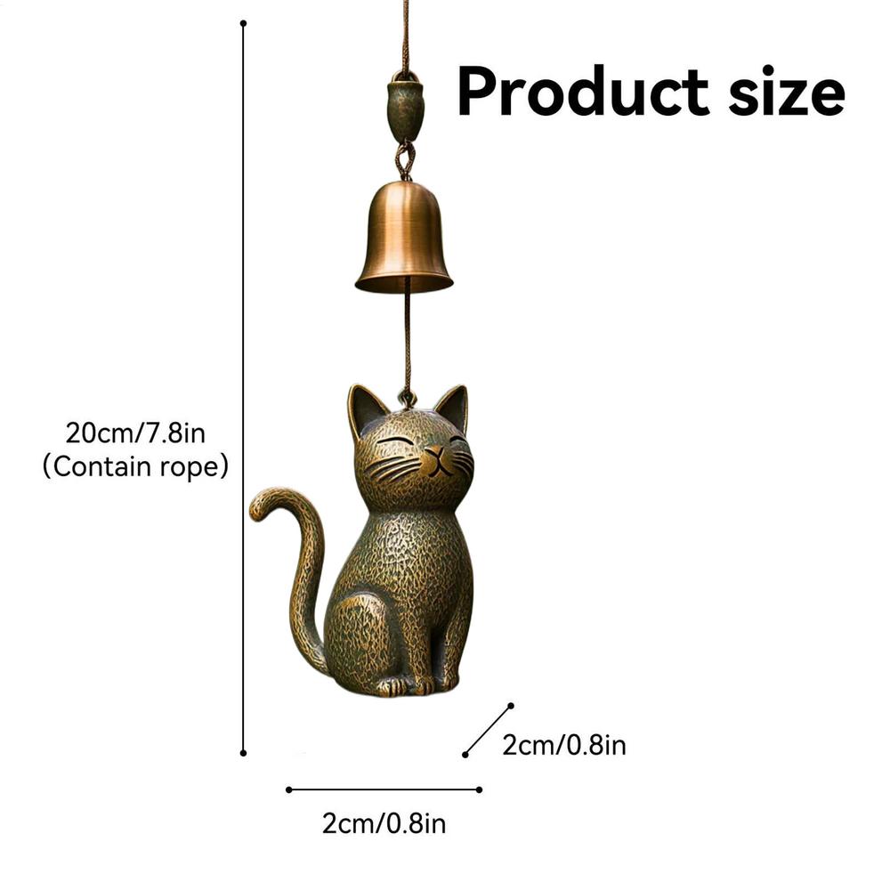 Cat Wind Chime Garden Yard Door Windchime Decorations Elegant Animals Statue Decor Outside Bells Pendant for Yard Home Balcony