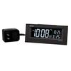 Clock BC413K, Black Alarm Clock, Radio-Controlled, AC-Powered, Digital, Dimensions: 6.4 X 15.4 X 3.9 Cm