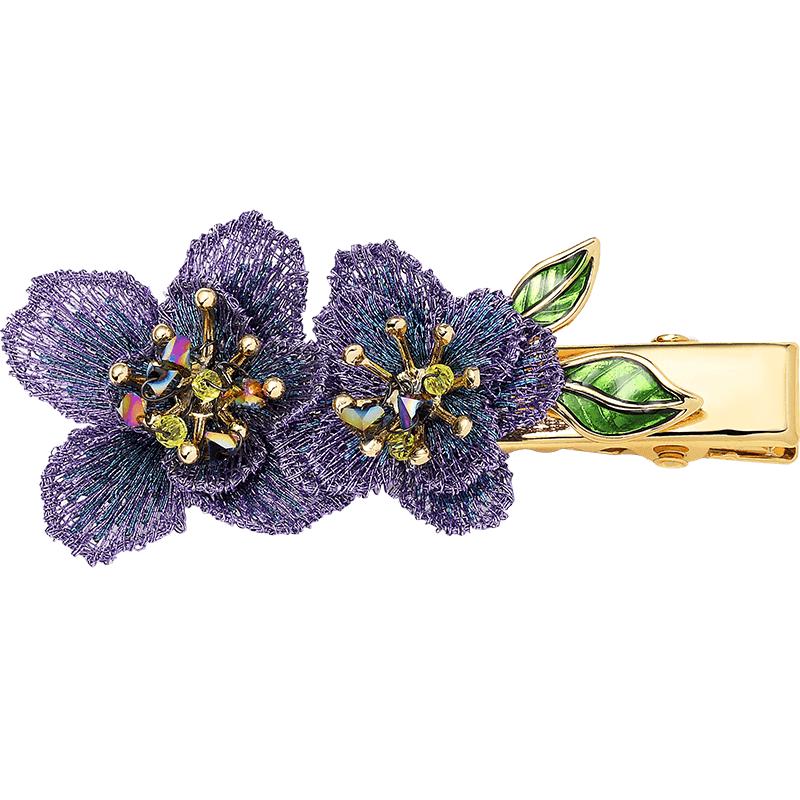 She s Elegant Forget-Me-Not Embroidered Hair Clip 1 piece