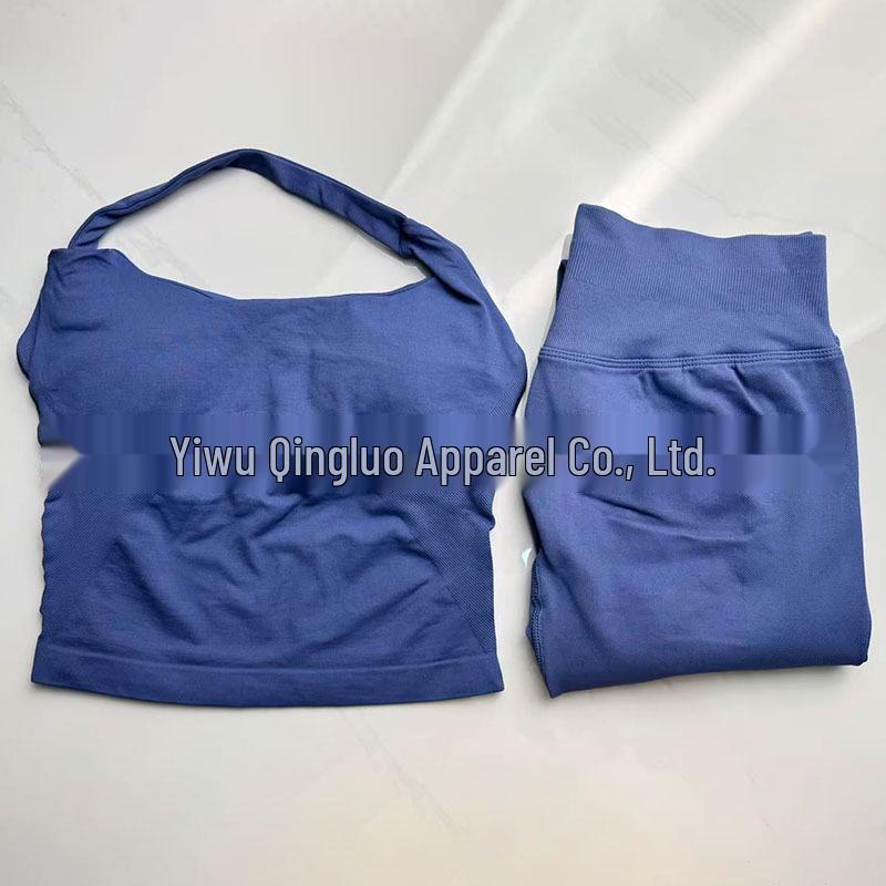 Dfyne Seamless Ruched Yoga Vest & Butt-Lifting Shorts Set