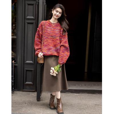 MOKANA Damen Fair Isle Langarmpullover
