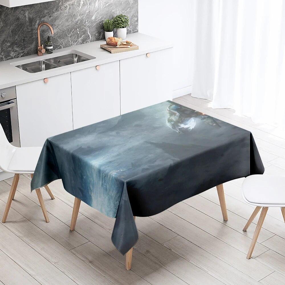 Sci-Fi Future Tischdecke, Punk, schmutzabweisend, wasserdicht, rechteckig, für Küche, Esstisch, Heimdekoration